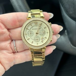 Michael Kors Gold Women's Chronograph Ritz Stainless Steel Watch